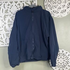 Greg Norman Golf Jacket Blue Hood Mesh Soft